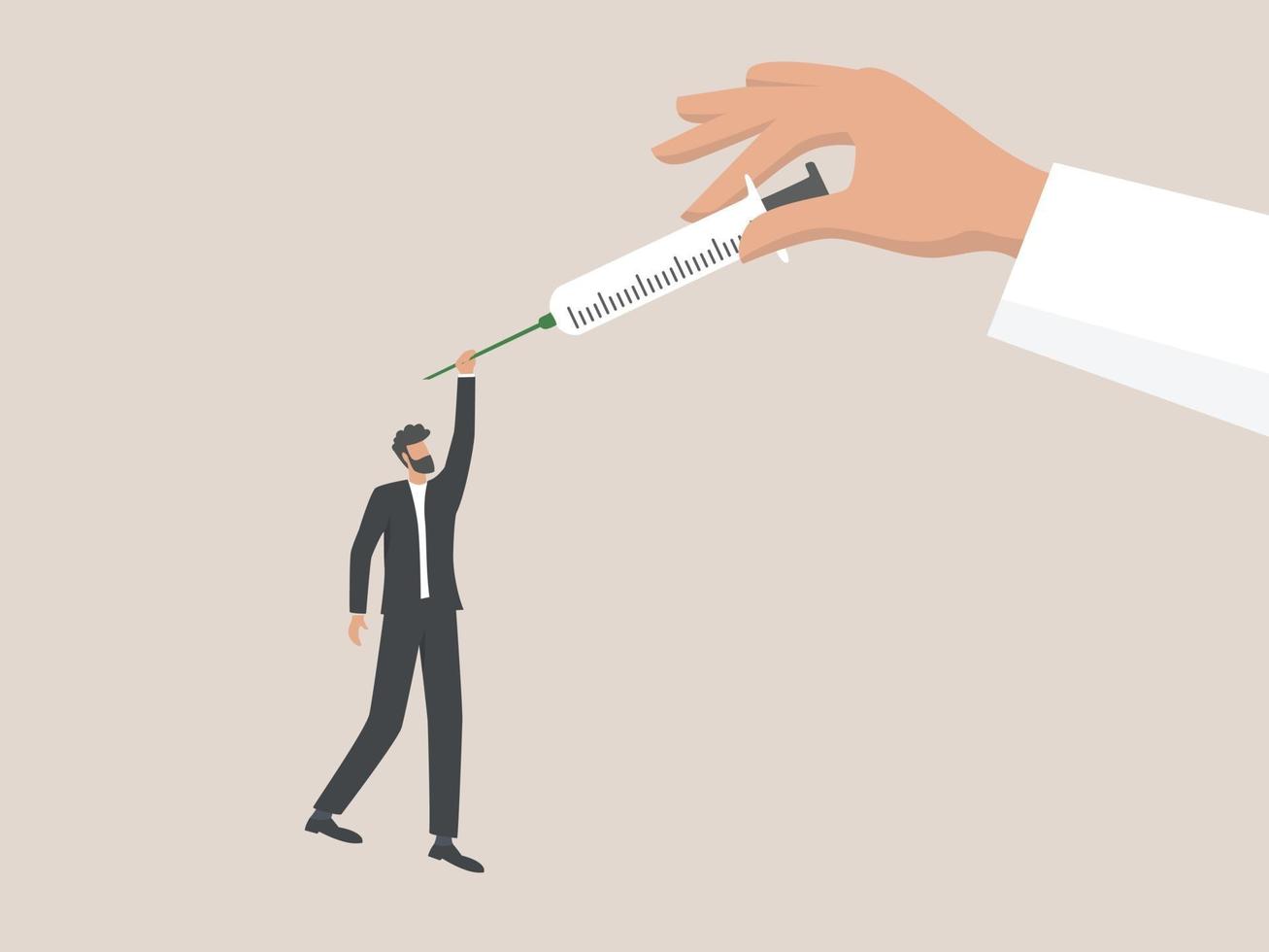 Injection to stop coronavirus pandemic, men depend on vaccines vector