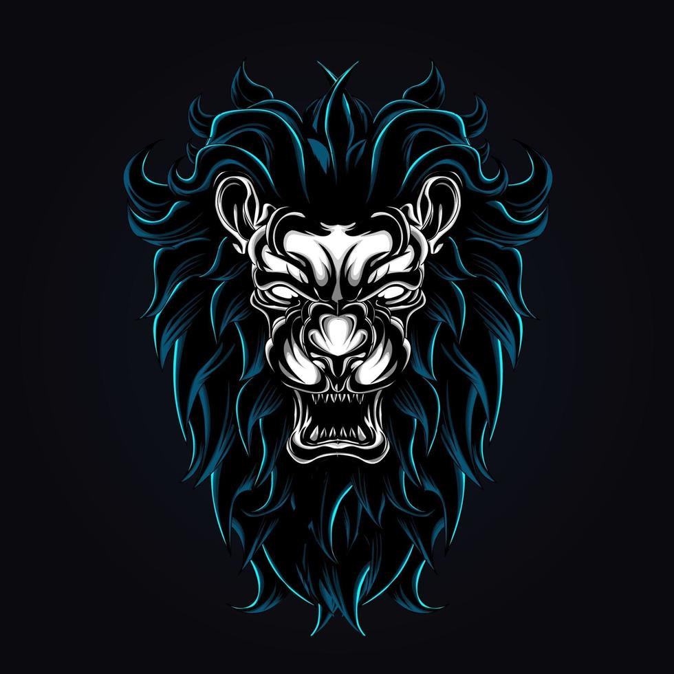 angry lion artwork illustration vector