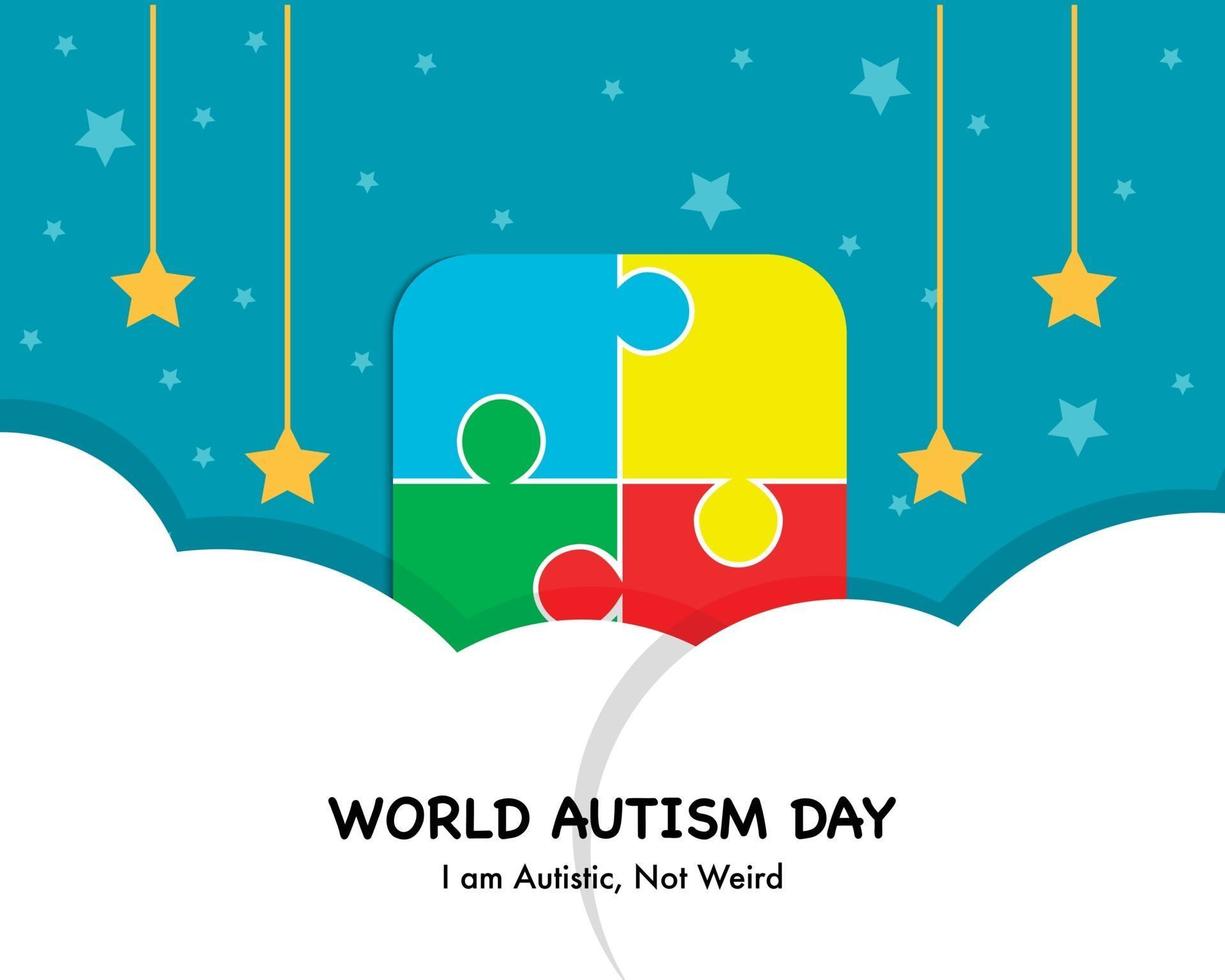 World Autism Day Simple Background vector