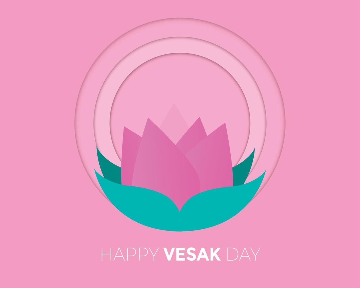 vector de tarjeta de papel feliz día vesak