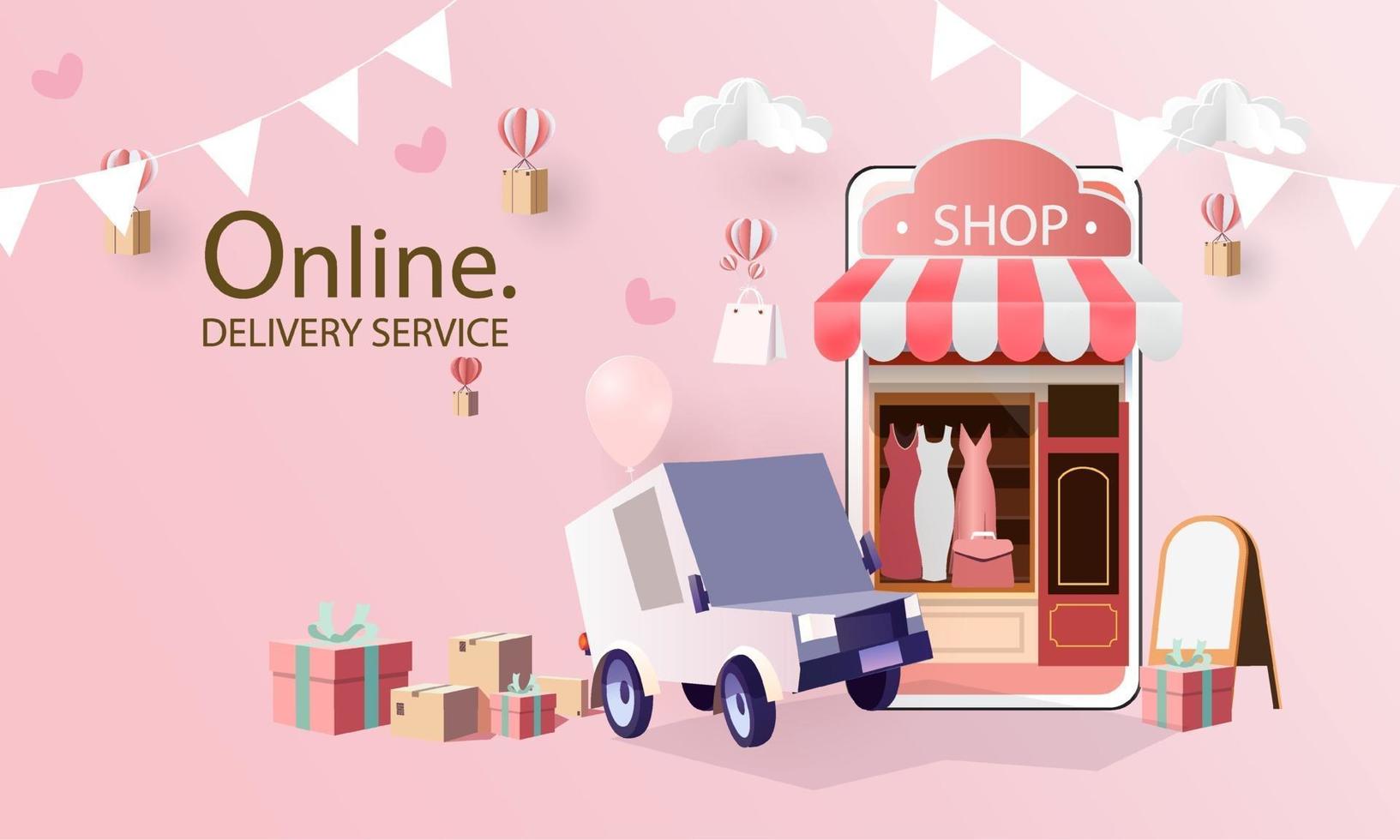 Sale banner for online shopping on smartphone vector