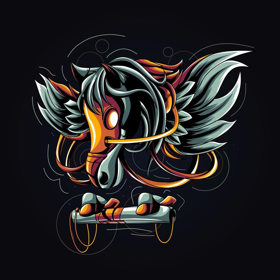 ilustración de arte de pegaso vector