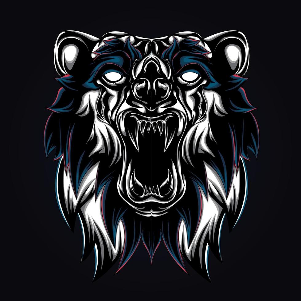 angry bear artwork illustration vector