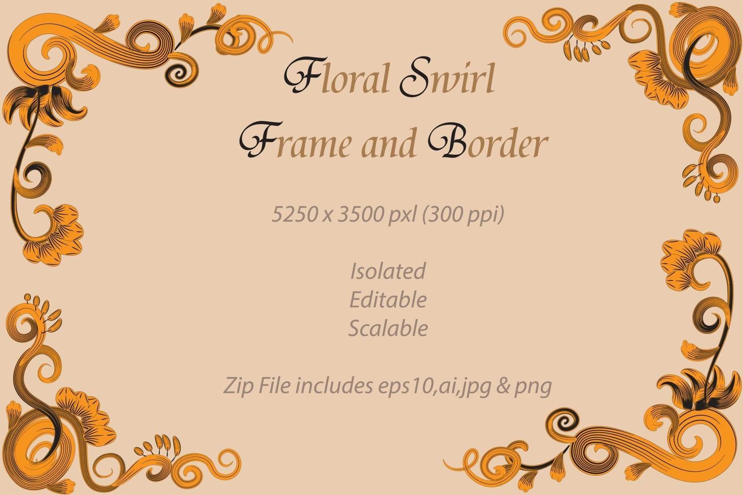 Floral Swirl Frame and Border vector