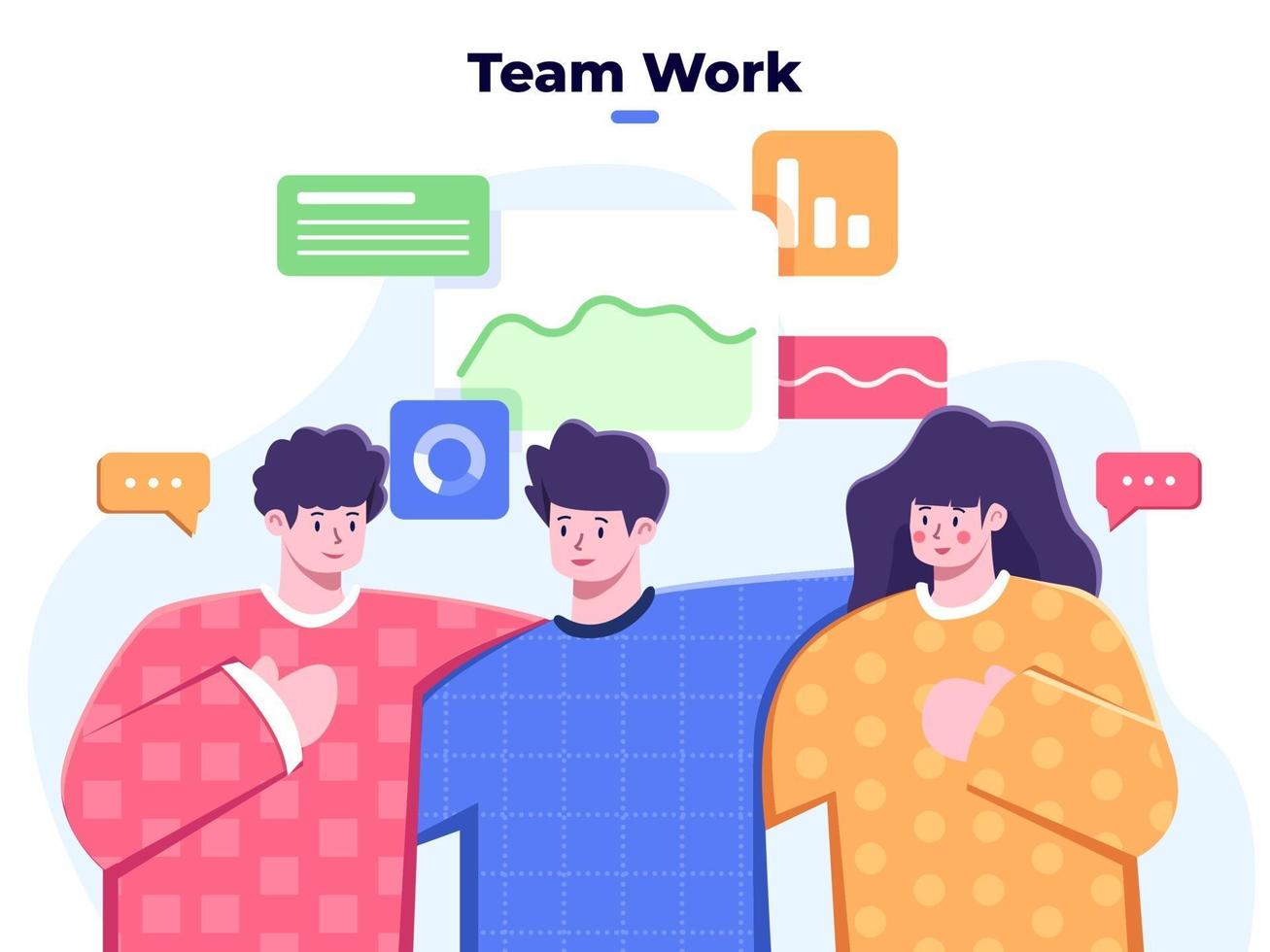 Business team work together, success business team group people, partnership team collaboration in business, friendly business group team, solidarity of teamwork, Diverse person, Successful teamwork. vector