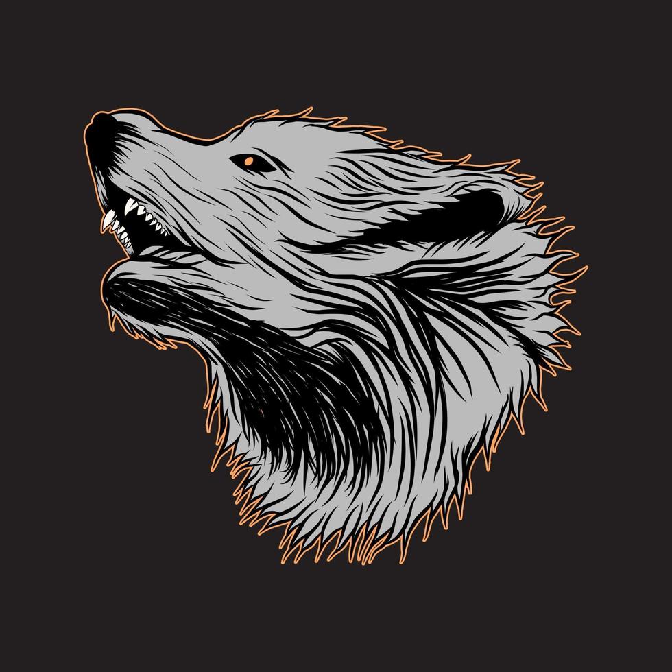 arte vectorial y diseño gráfico de cabeza de lobo vector