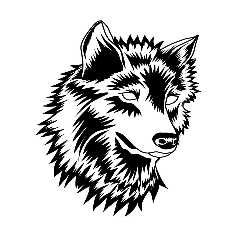 Printwolf head vector art and graphic design