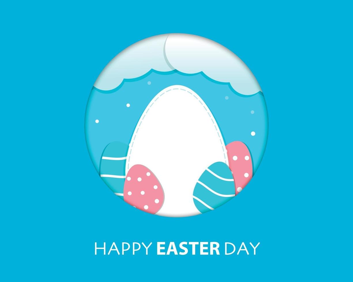 Easter Day in Paper Style Background vector