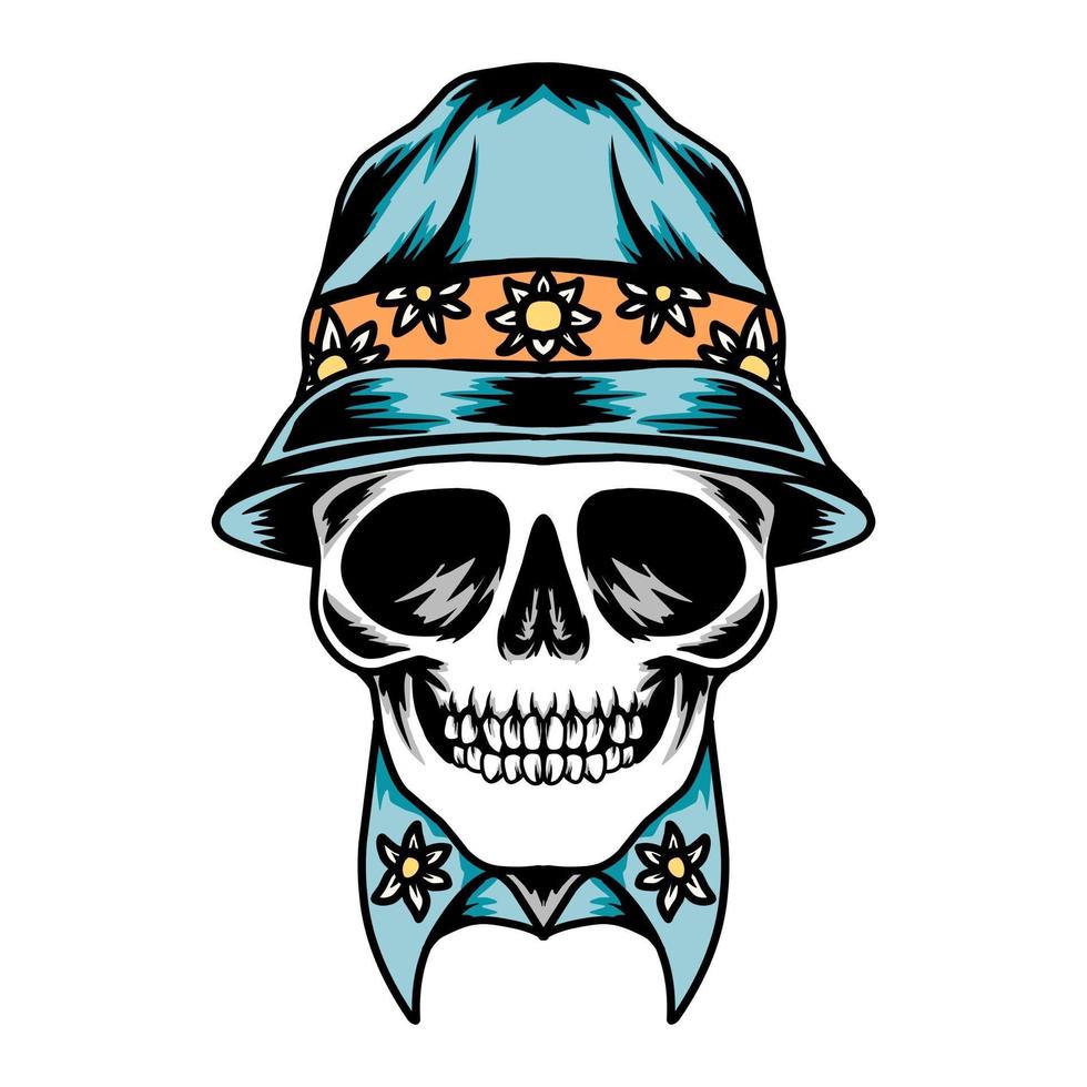 skull summer vibes vector