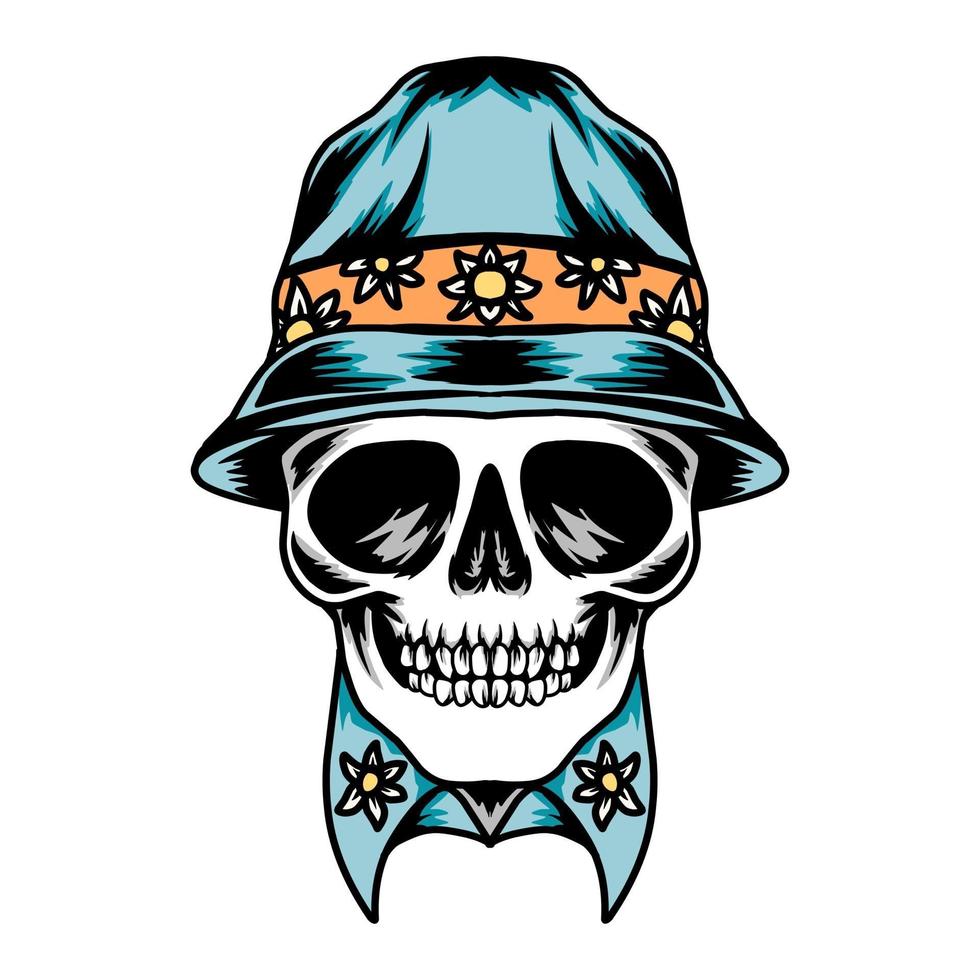 skull summer vibes vector