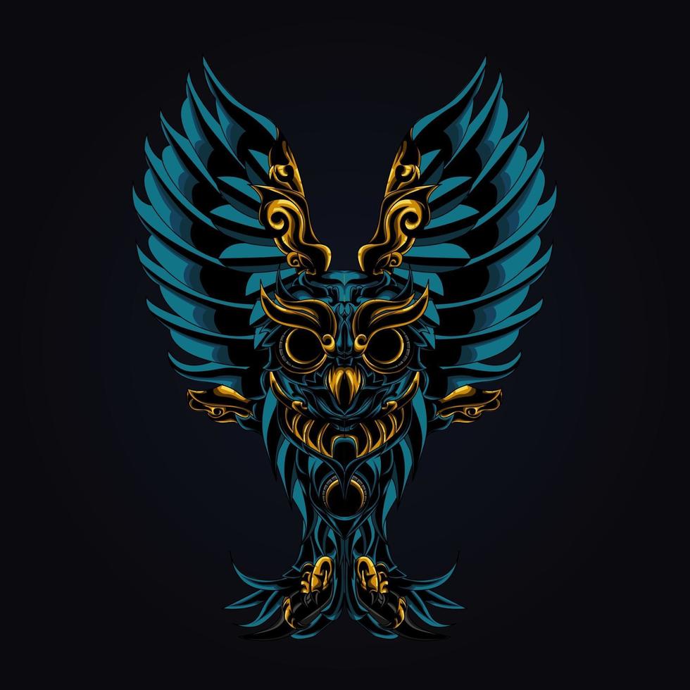 owl ornament artwork illustration vector