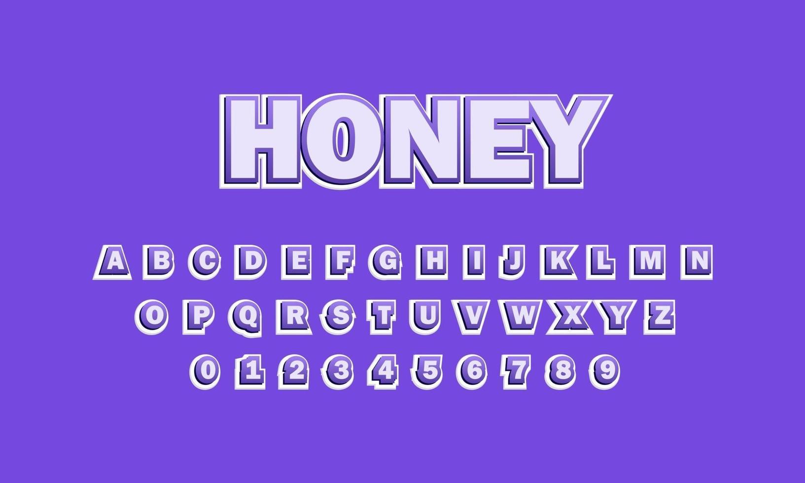 text effect honey font alphabet vector