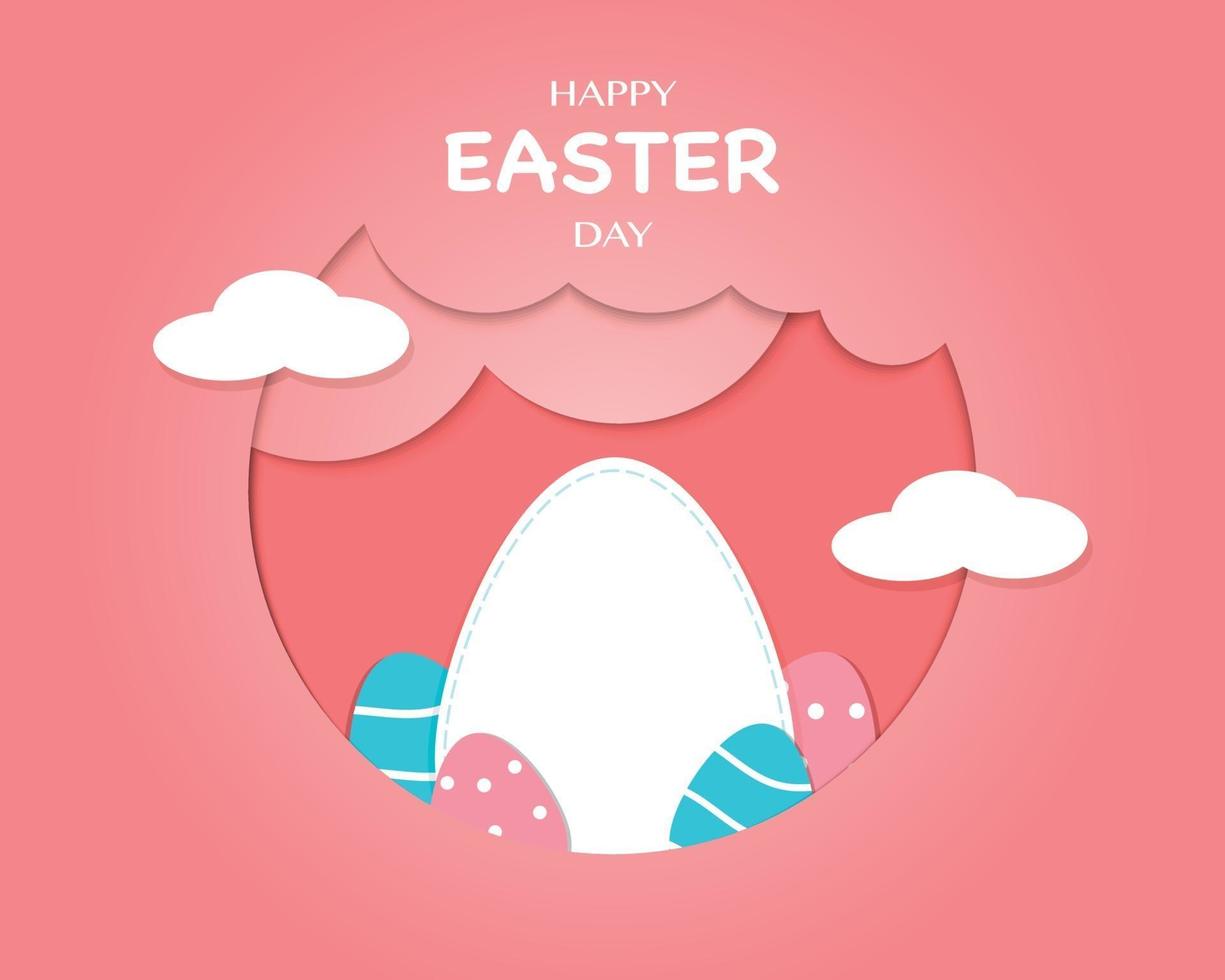 Easter Day Greeting Card Template vector