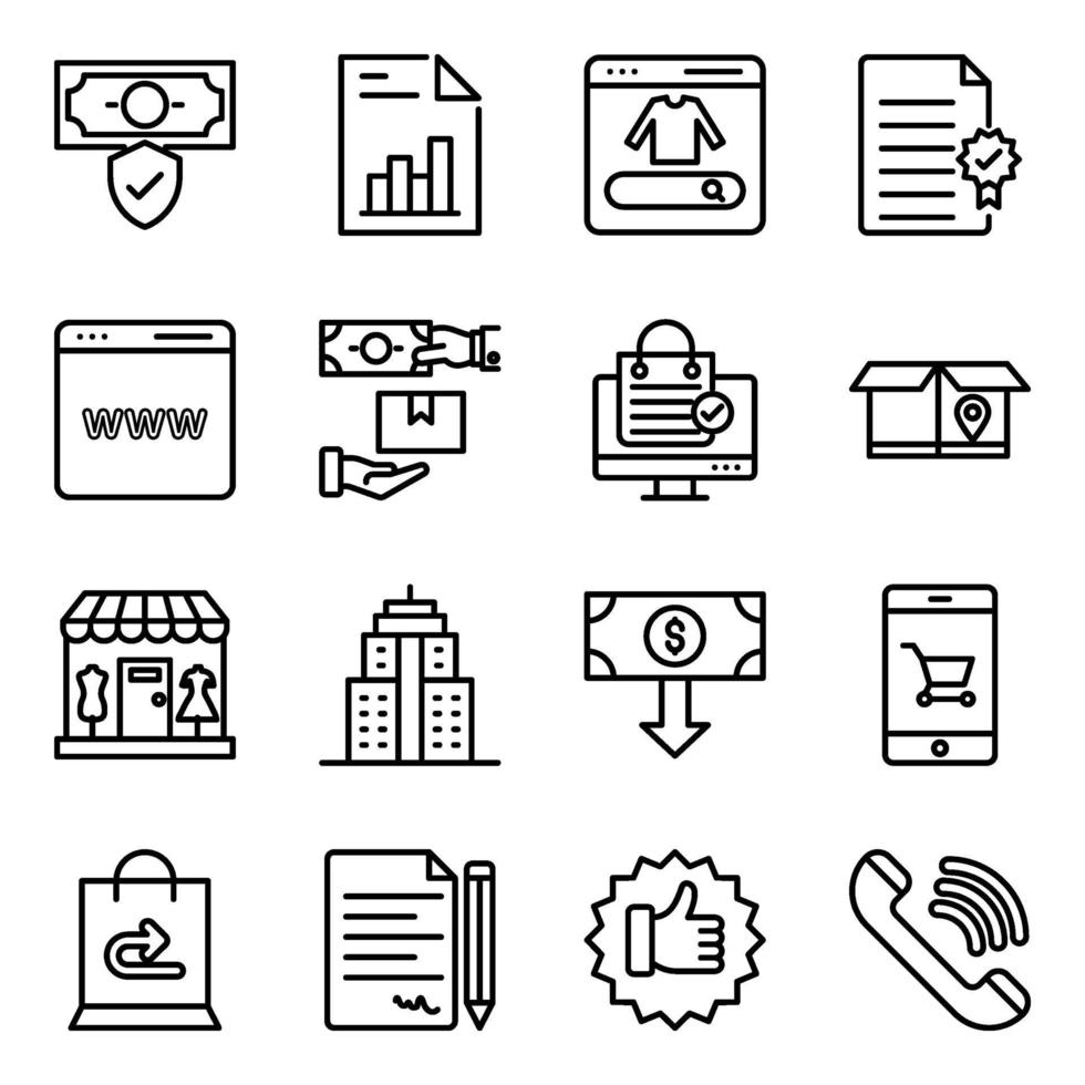 Pack of Spending Linear Icons vector