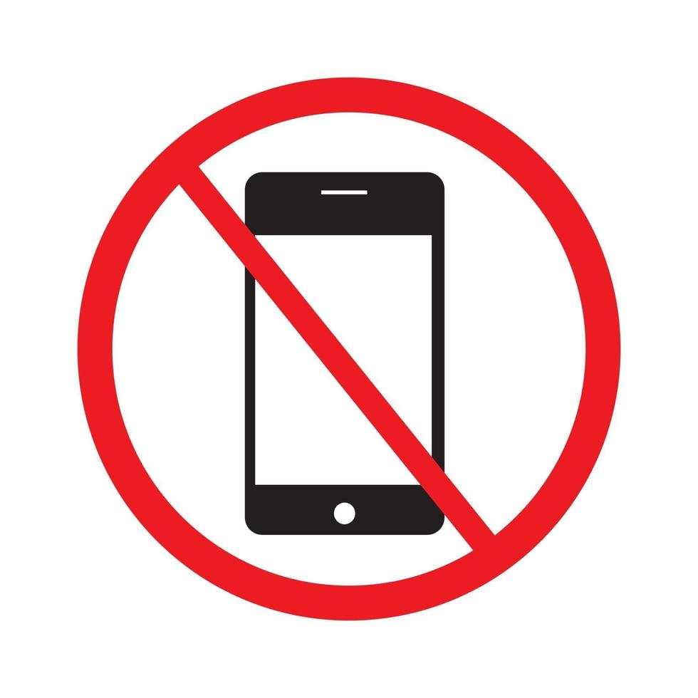 Do not use your mobile phone icon on white background vector. vector