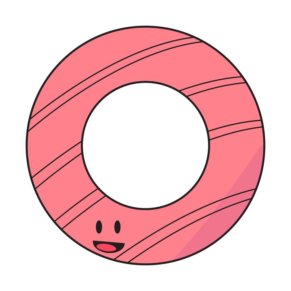 dibujos animados de icono de donut en vector de fondo blanco.