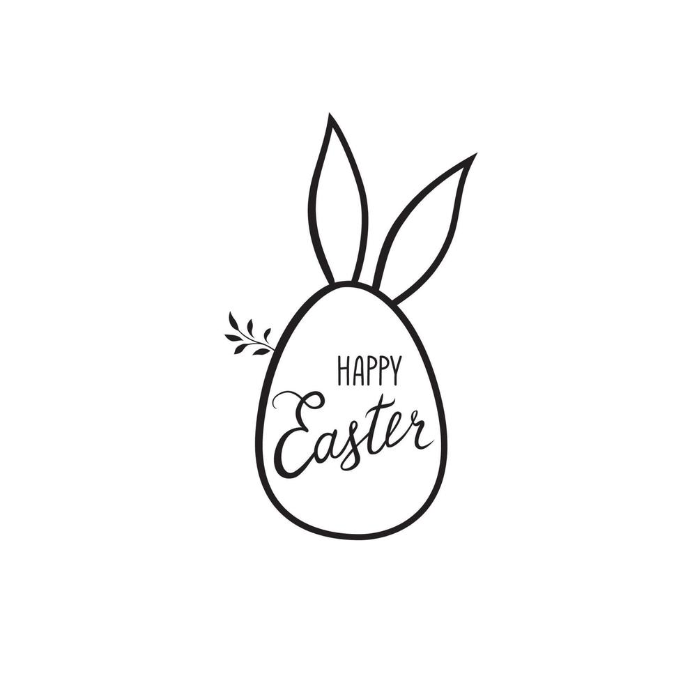 Happy Easter greeting card with bunny egg vector