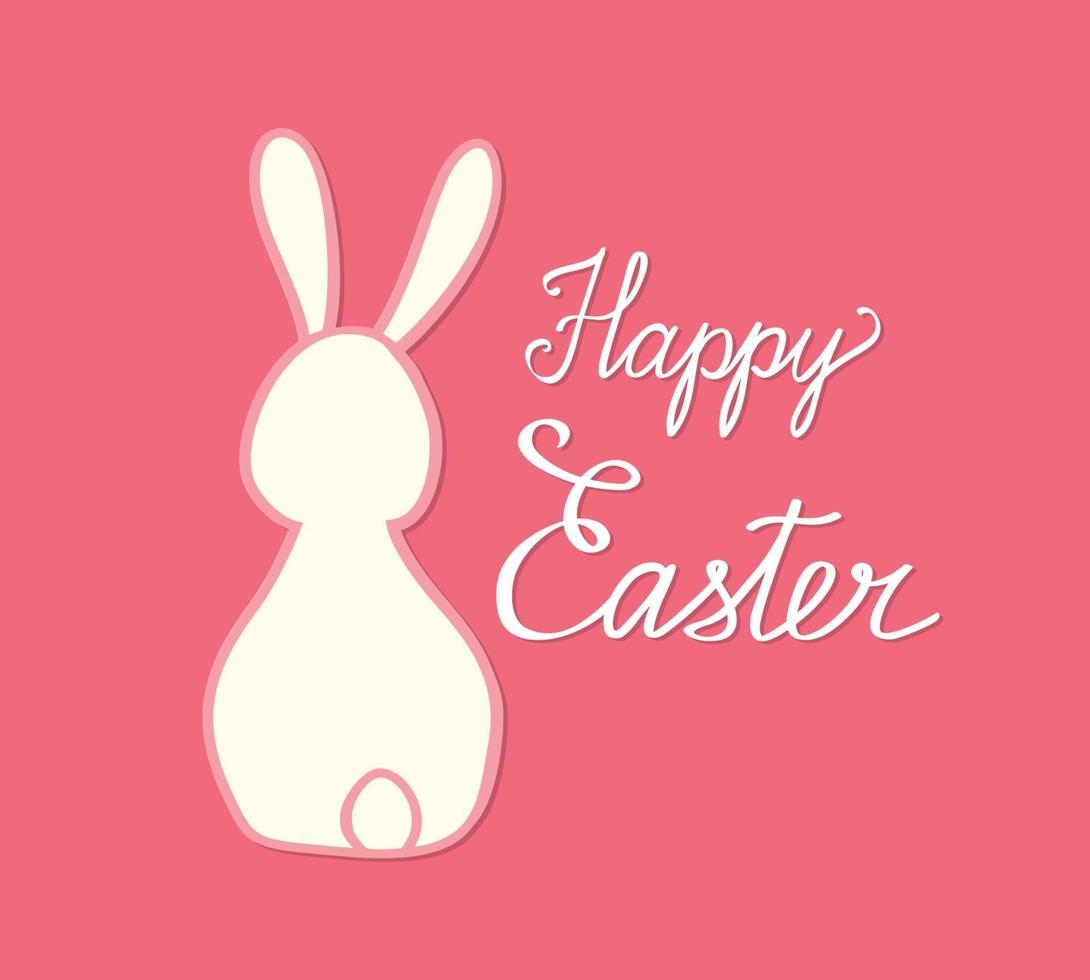 Happy Easter greeting card with bunny vector