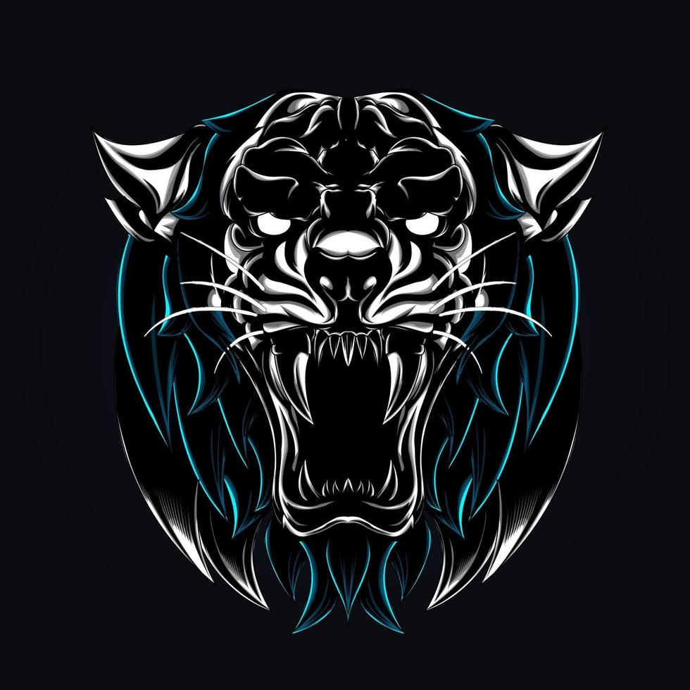 ilustración de arte de tigre enojado vector