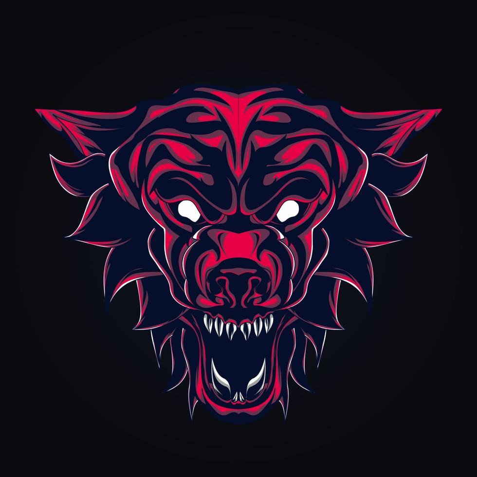 wolf angry artwork illustration vector