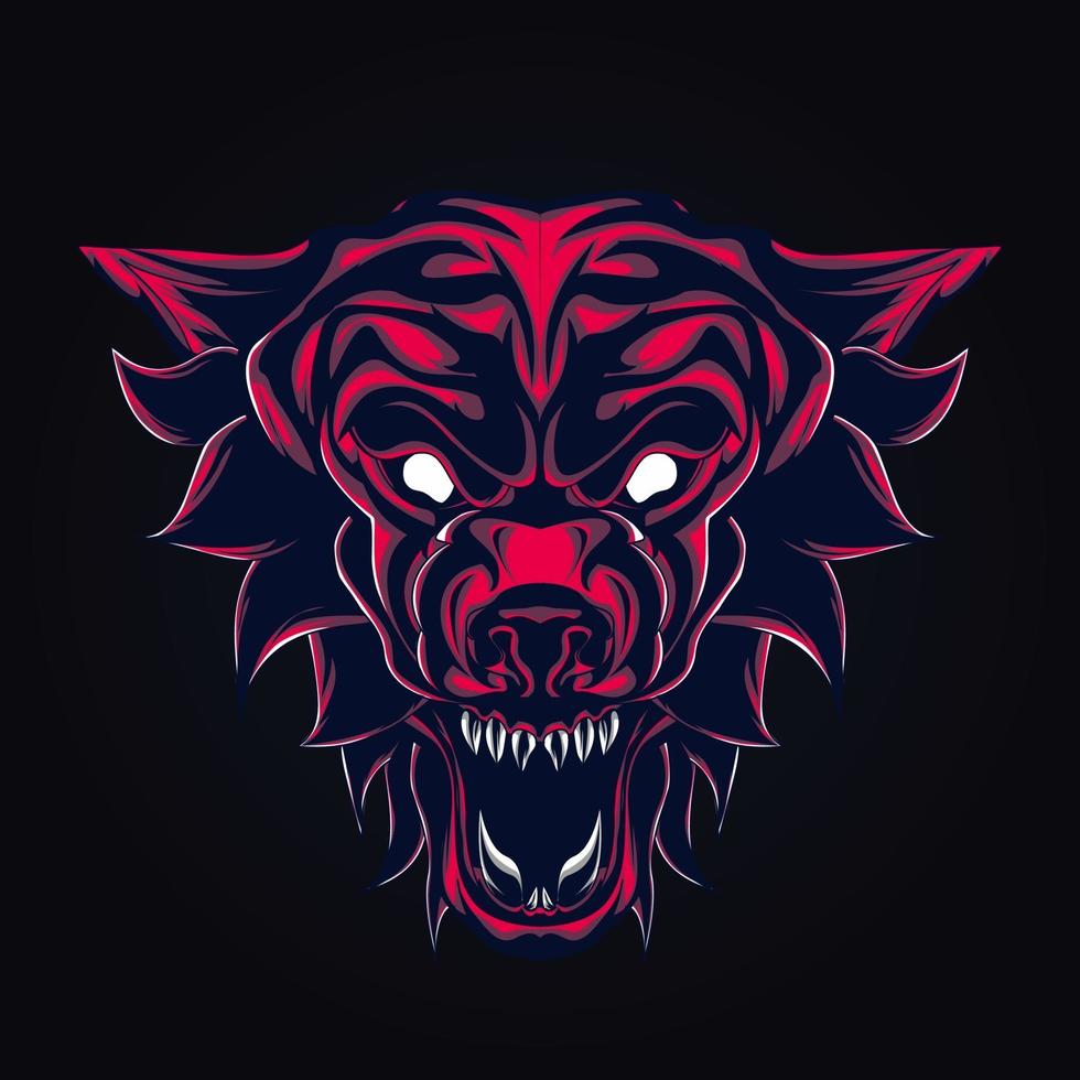 wolf angry artwork illustration vector