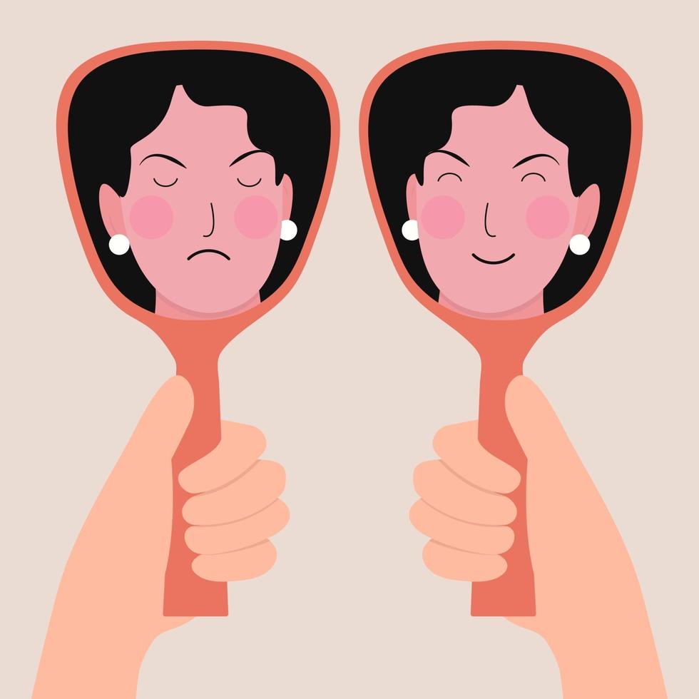 Bipolar Disorder concept. Manic episode of mental illness. vector