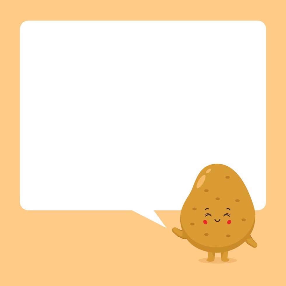 Cute Potato with Speech Bubble vector