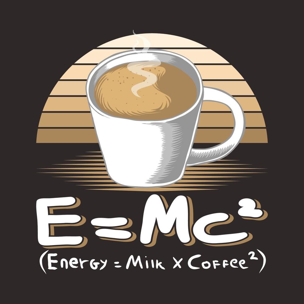 Ilustración de vector retro de vaso de café con leche
