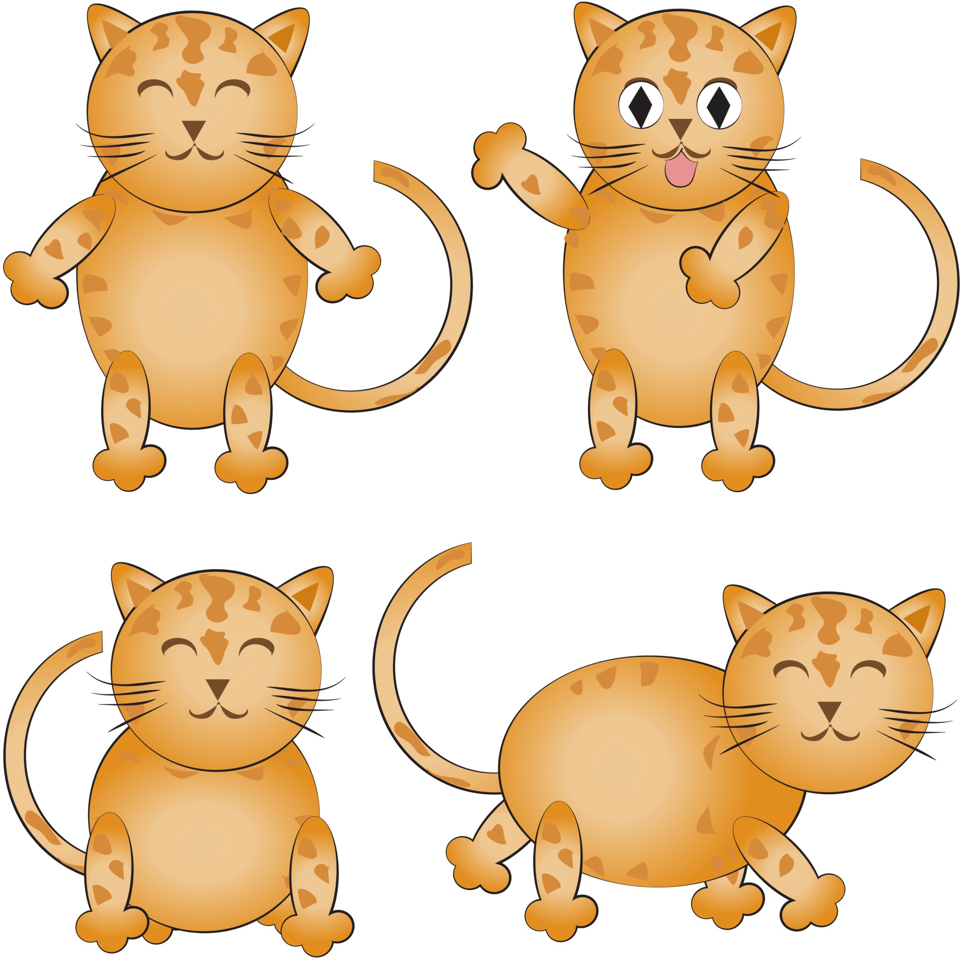Simple Flat Cartoon Cat Set 2079952 Vector Art at Vecteezy