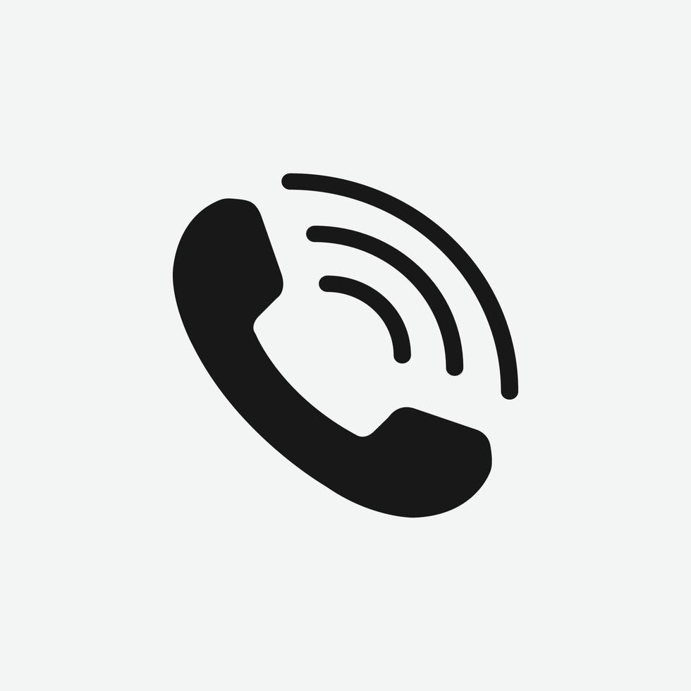 icono de teléfono estilo plano aislado sobre fondo gris. símbolo de teléfono. signo de ilustración vectorial de llamada para aplicaciones web y móviles vector