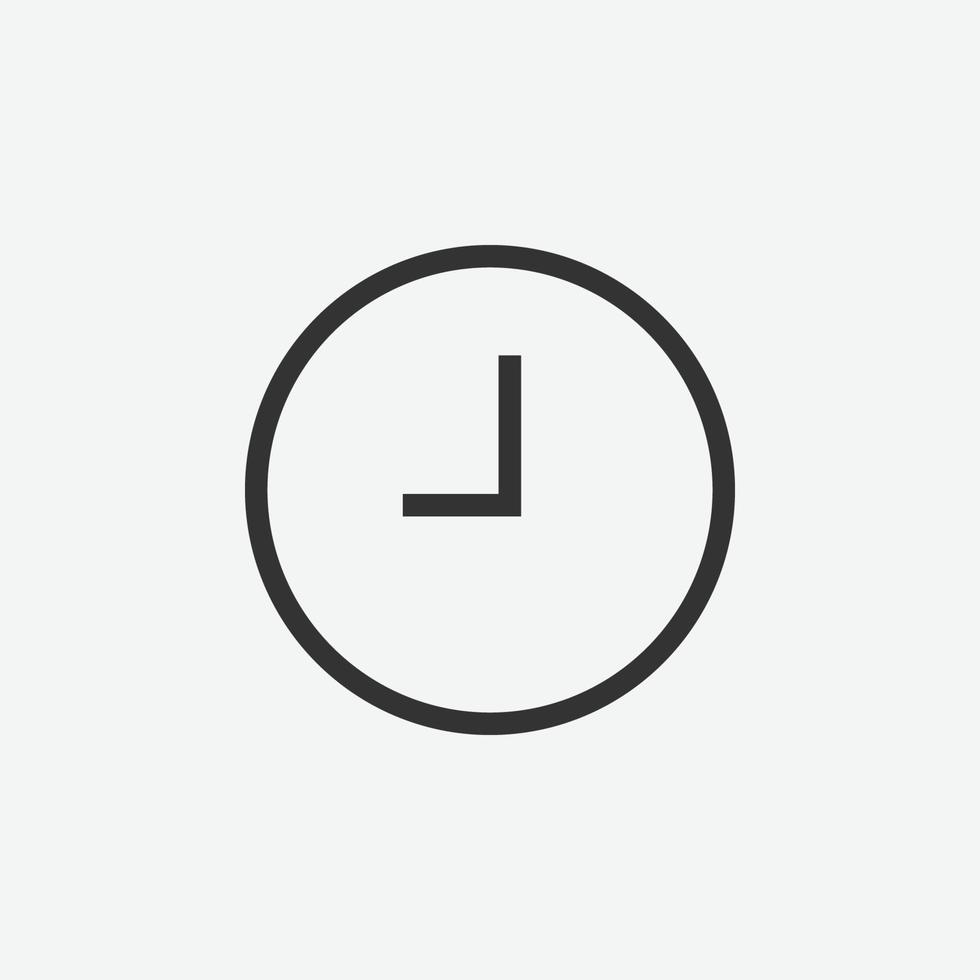 vector illustration of clock time on grey background for website and mobile app
