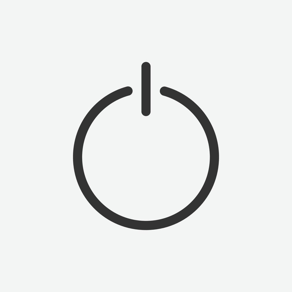 vector illustration of power button on grey background for website and mobile app