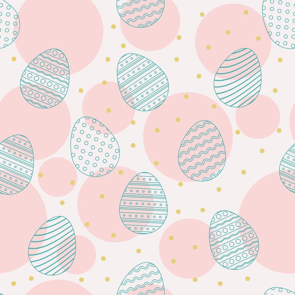 Seamless pattern with hand-drawn easter eggs vector