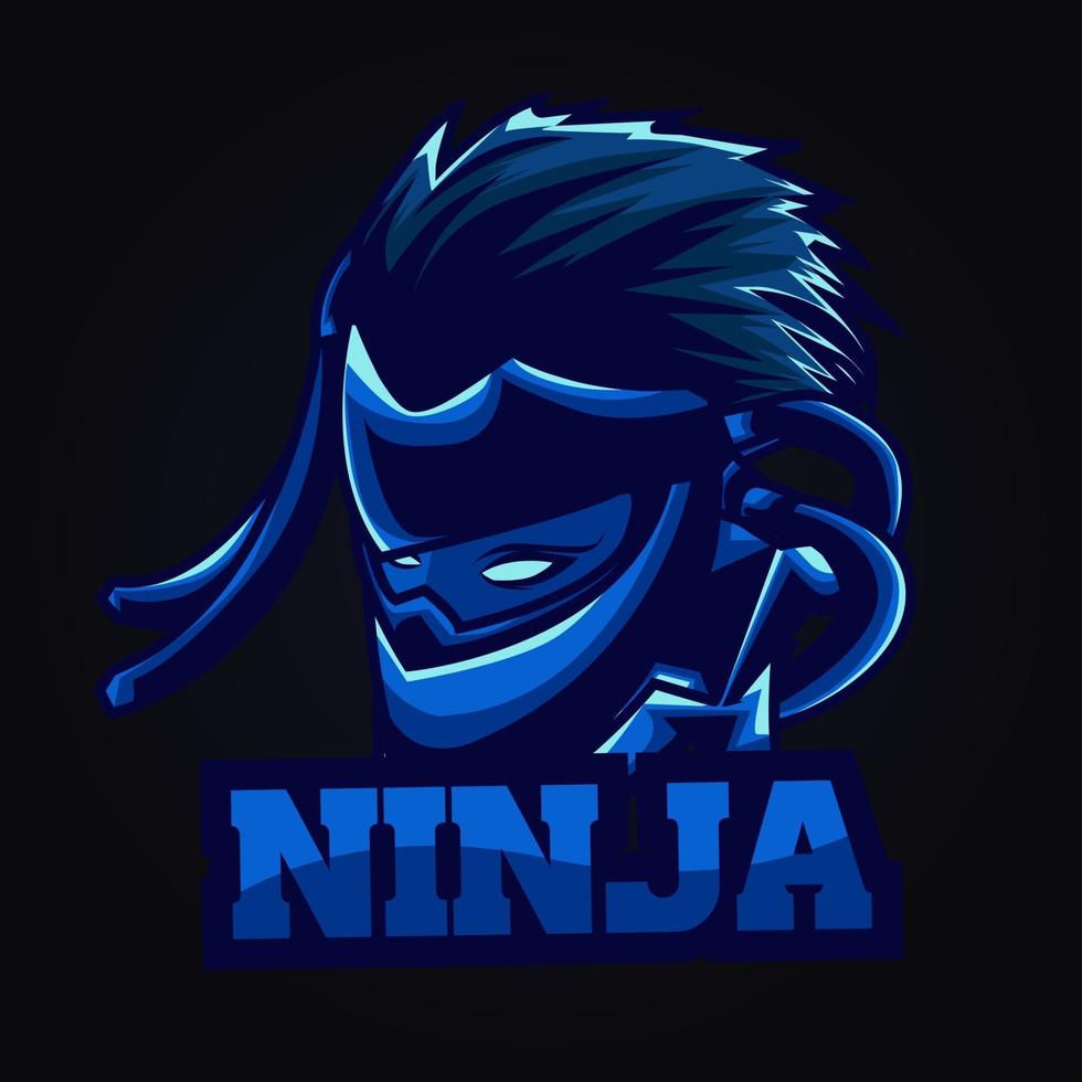 ilustración de arte ninja azul vector