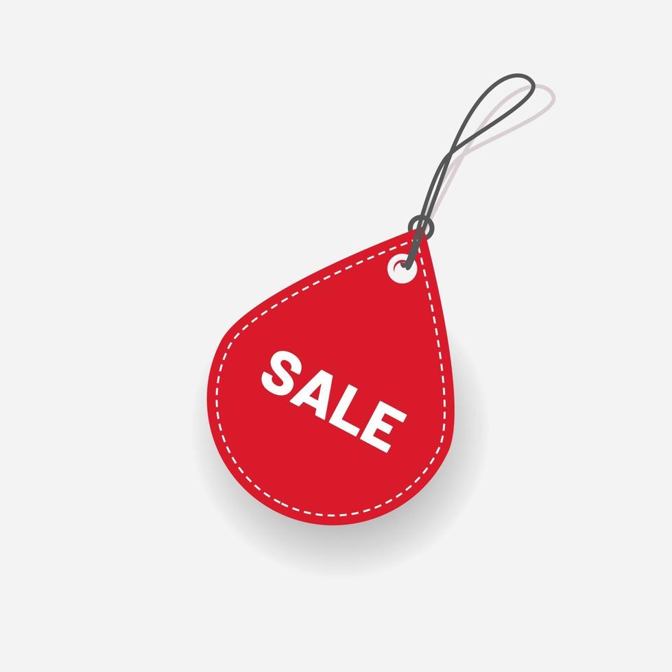 Red Sale Discount Tag Label Vector