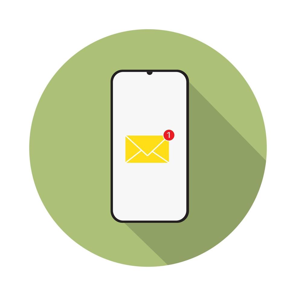 Message or email notification icon on white background vector. vector