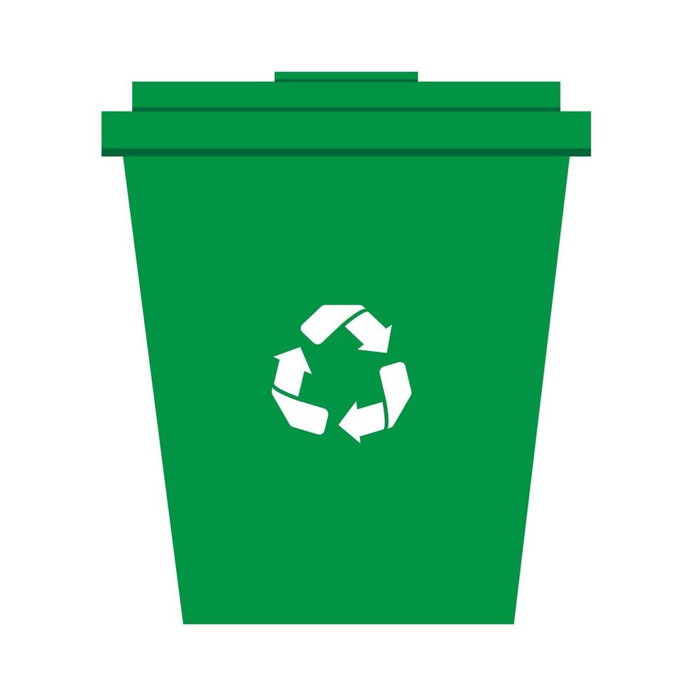 Recycle green bin vector isolated on white background.