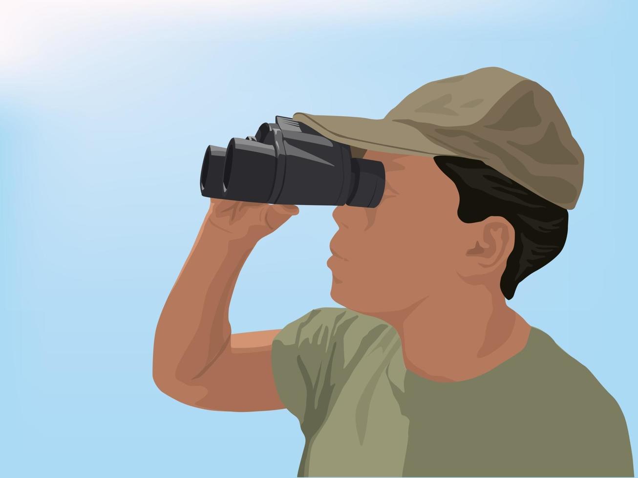 Bird watcher on illustration graphic vector