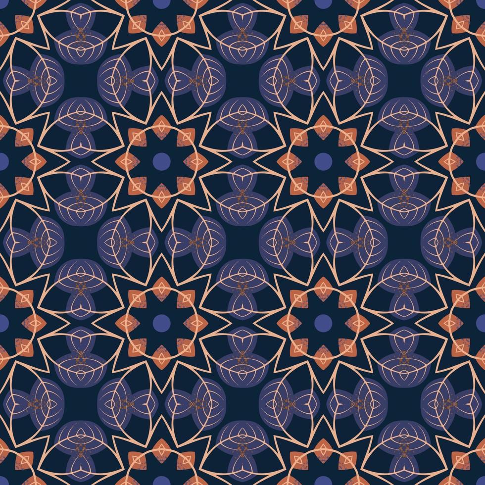 de patrones sin fisuras con la ilustración de arabescos ornamentales mandala abstracto. vector