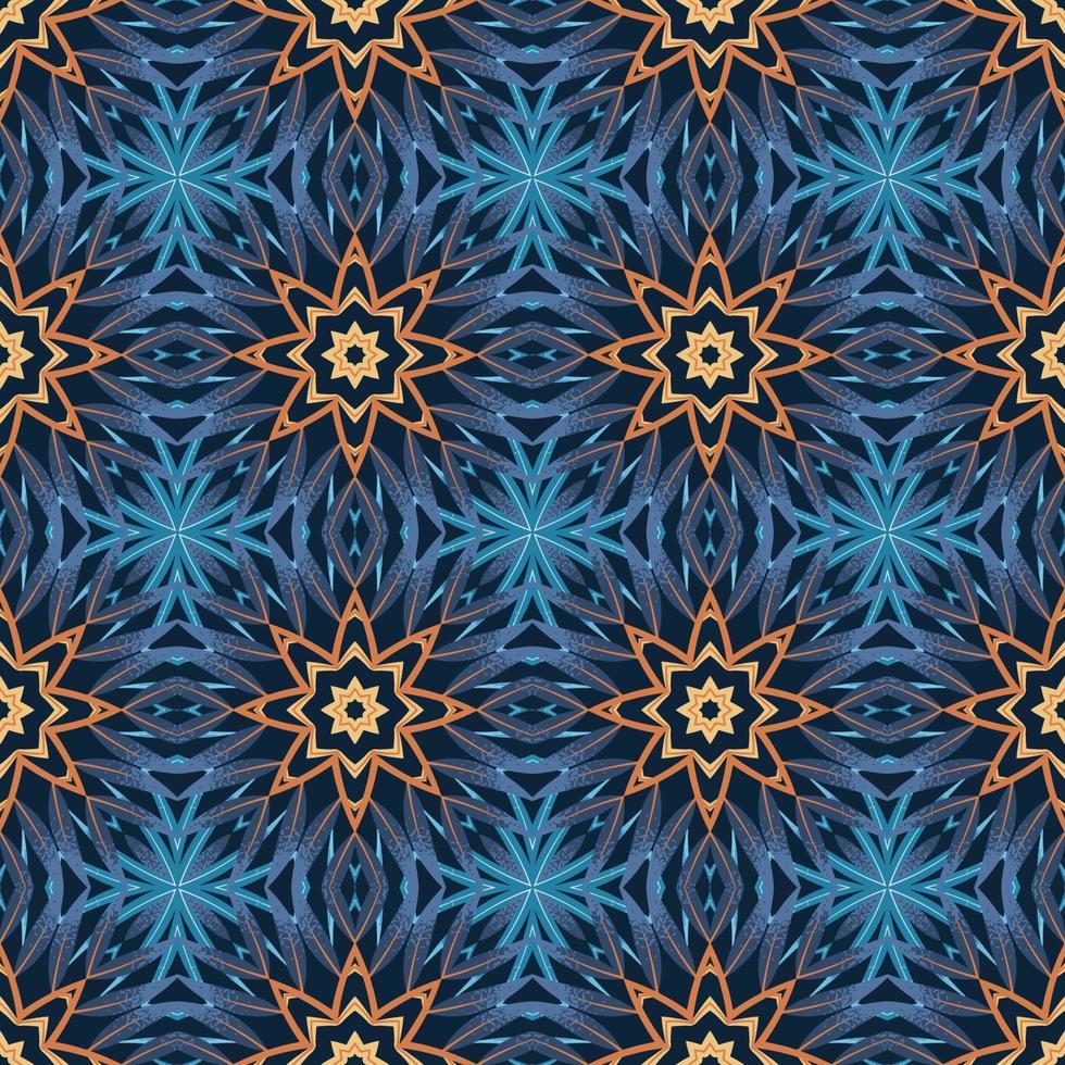 Seamless pattern with abstract mandala ornamental arabesque illustration. vector