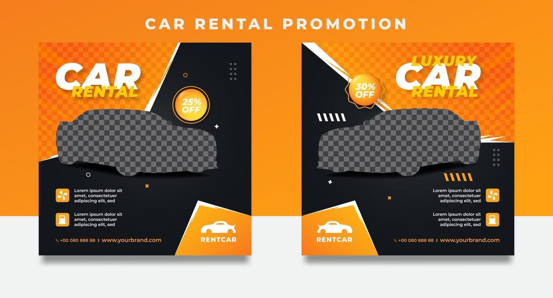 Rental car promotion templates for social media post banners. vector