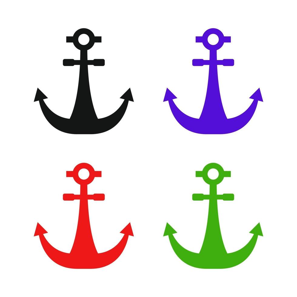 Set Of Anchor On White Background vector