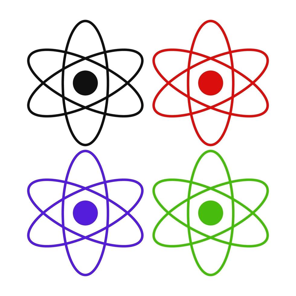 Set Of Atom On White Background vector