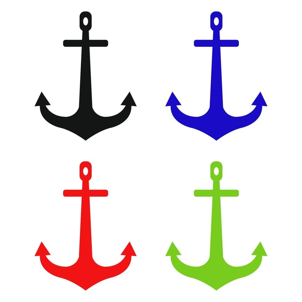 Set Of Anchor On White Background vector