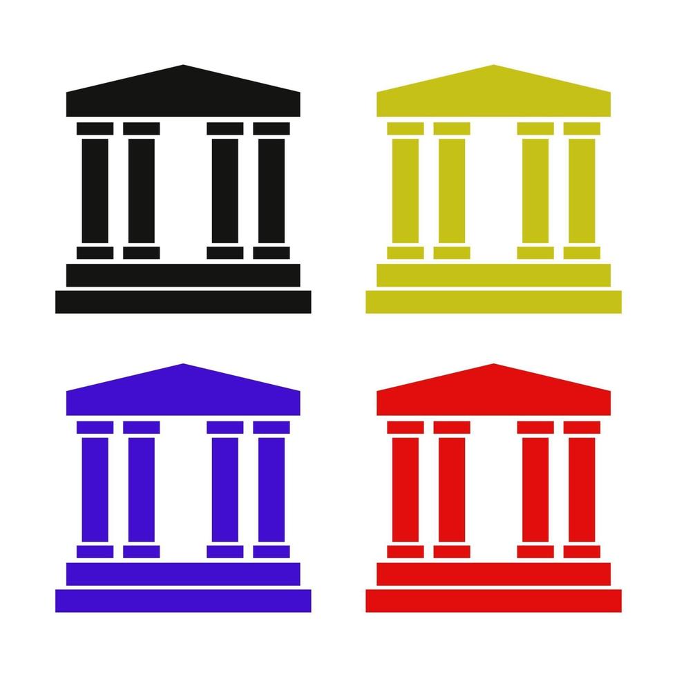 Bank Set On White Background vector