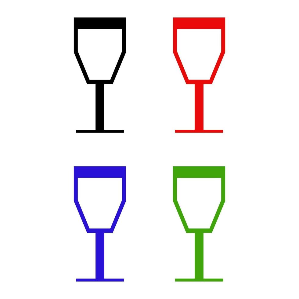 Conjunto de copa de vino sobre fondo blanco. vector