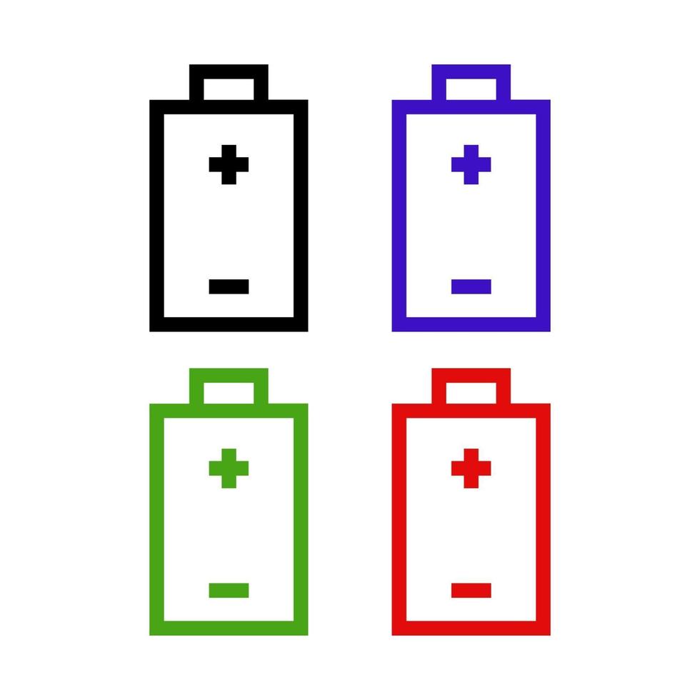 Battery Set On White Background vector