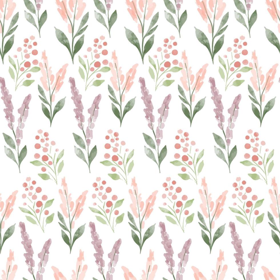 watercolor meadow floral seamless pattern pastel color vector