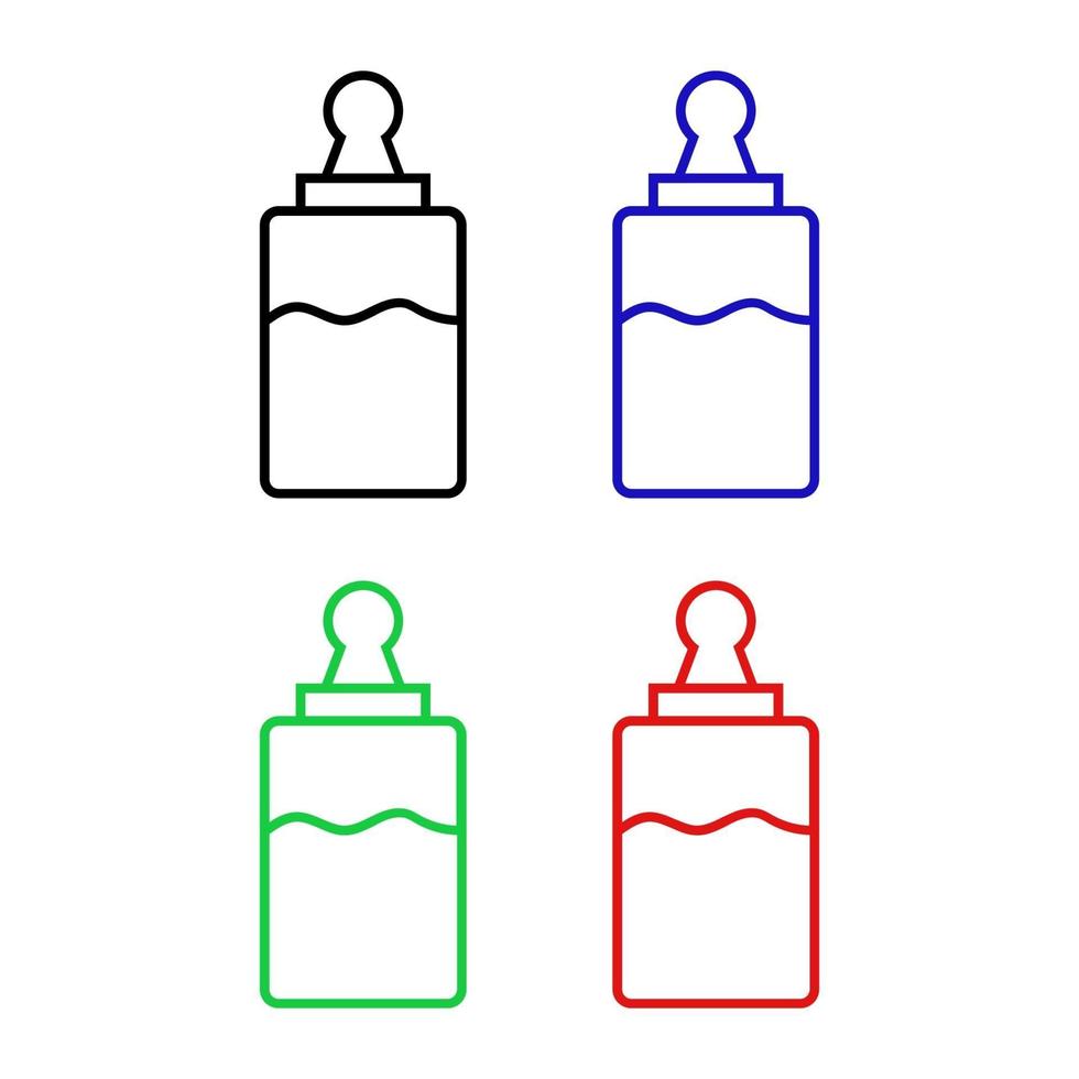 Set Of Baby Bottles On White Background vector