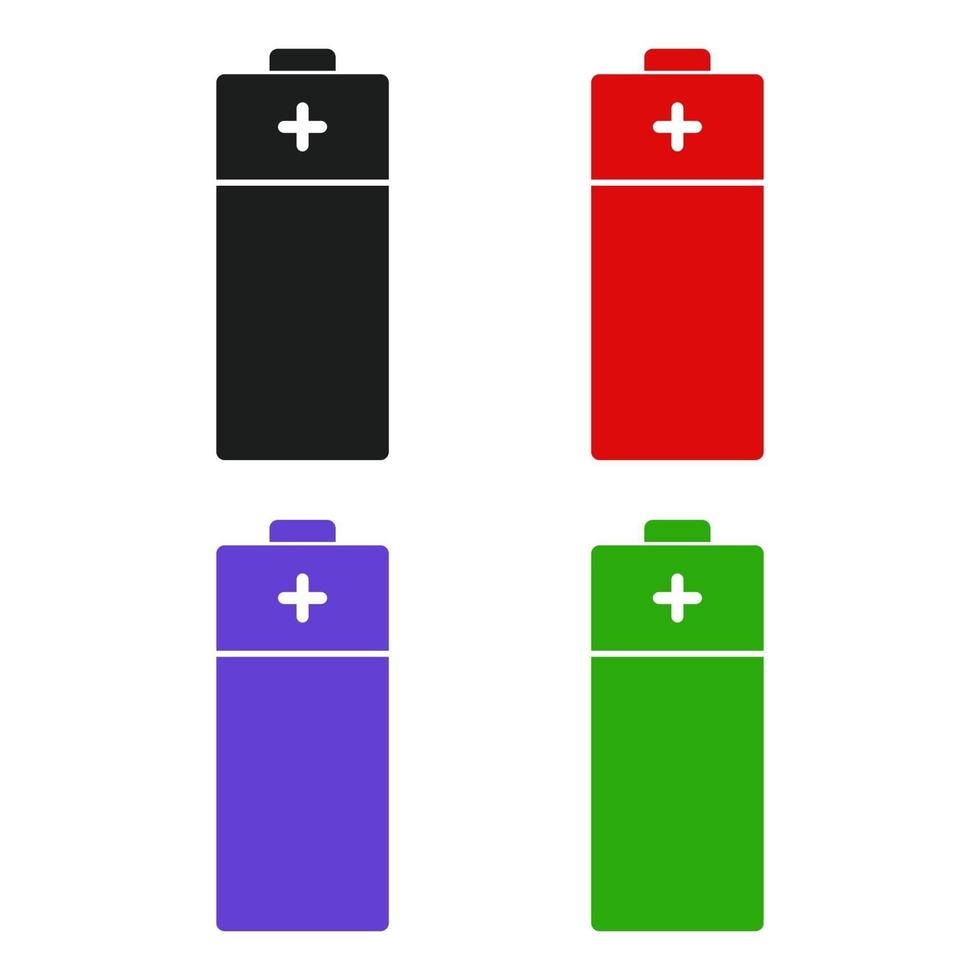 Battery Set On White Background vector